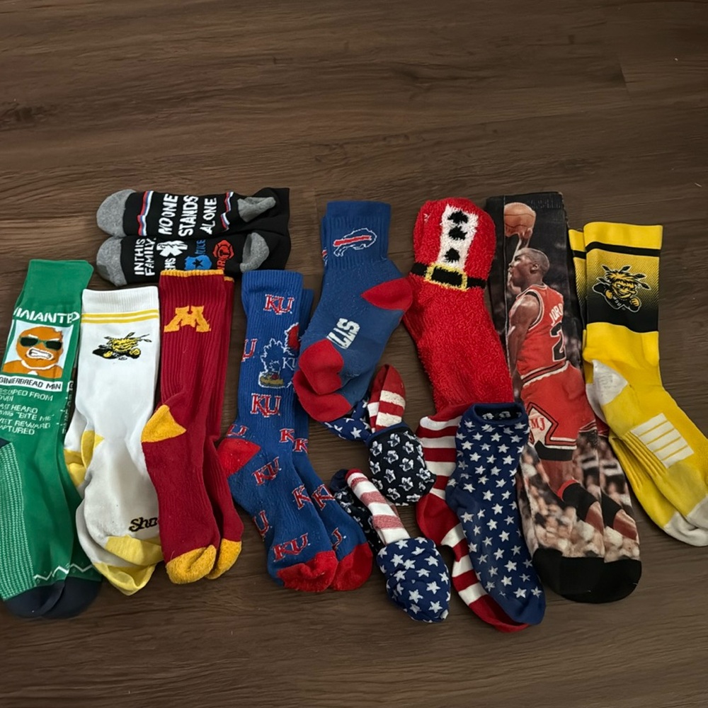 Men’s size athletic team socks and others